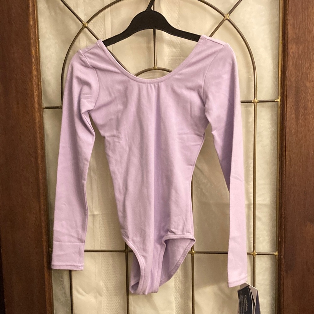 Lilac Long Sleeve Cotton Leotard